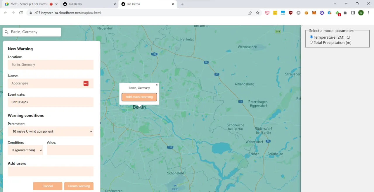jua.ai: история погодных событий
